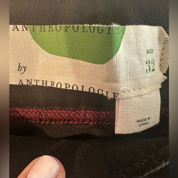 ANTHROPOLOGIE NWT Sz 32 Faux Suede Leather Patch Ankle Zipped Slim Pant Pull On - Picture 9 of 16